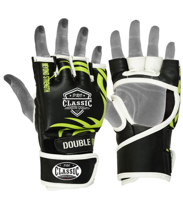Custom MMA gloves with logo print, available in leather and PU