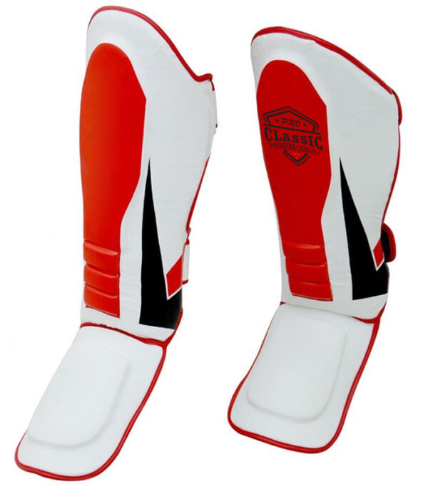 High-quality MMA shin guards with durable padding for combat sports protection