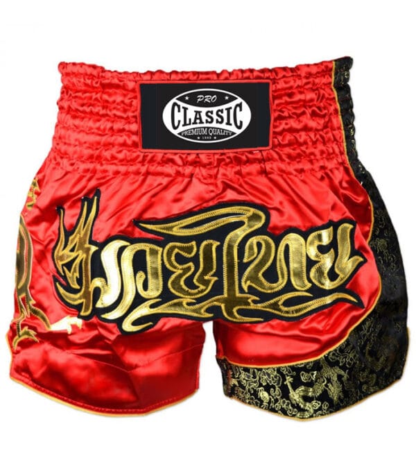 Custom Muay Thai shorts with personalized design options, ideal for OEM production and private label branding.