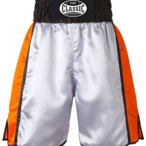 Custom boxing shorts with OEM branding and design options.