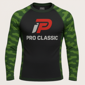 High-performance rash guard shirt designed by a professional rash guard shirts manufacturer for BJJ, MMA, and water sports.