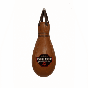 Brown leather teardrop punching bag – OEM boxing equipment manufacturer in Pakistan