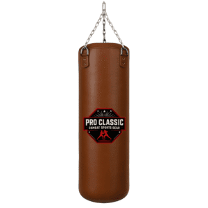 Brown OEM boxing bag with logo customization for gyms and brands