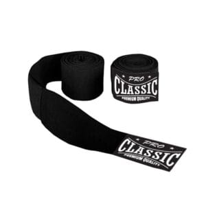 Front view of custom hand wraps made with semi-elastic Spandex and polyester for boxing and MMA use