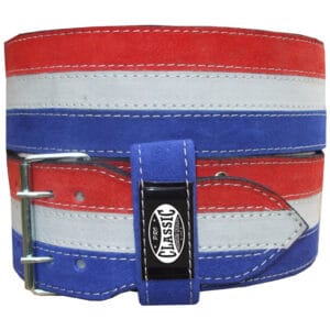 lever weightlifting belt with three-color stripe design for wholesale in USA
