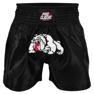 Professional kickboxing shorts manufactured with premium performance fabrics, OEM private label customization, reinforced stitching, and athletic competition fit.